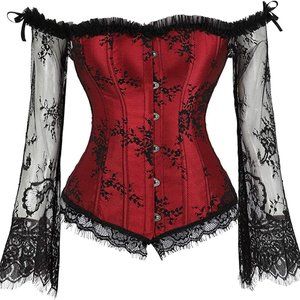 NWOT Corset Sz Small 0/2 Sleeves Bustier Lace Up Bodice